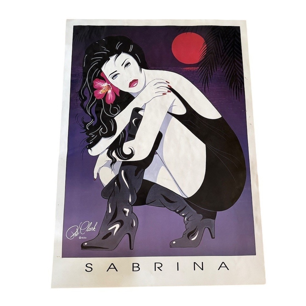 Pat Clark Sabrina Vintage Art Print Poster Pin-Up Glam Art Deco 24x36 1990's